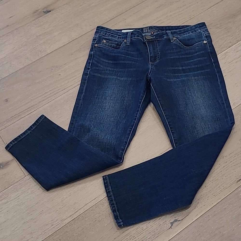 EUC Kut From the Kloth Katy Jeans Women's 6 Straight Leg Mid Rise Cropped Denim